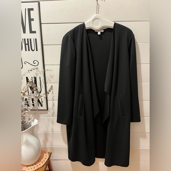 NINE WEST long  open front cardigan size L - Picture 3 of 6